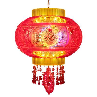 彩旋转灯灯笼ED走马灯水晶福字装饰阳台L走廊乔迁WIU春节新七年灯