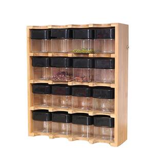 16格厨房置物架收纳架调调料架NZ235调味架料收纳家居品用竹制竹