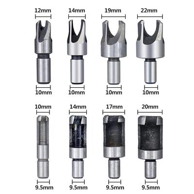 23件套开孔钻头木工倒角器爪式木塞钻筒式木塞钻黄色中心冲组合