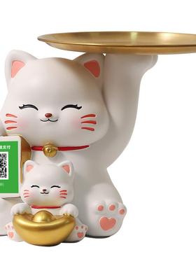 招财摆件新收MM9118-2钱二猫维码发财猫装饰前台收柜台店开业大吉