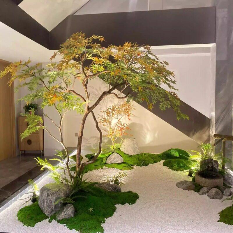 仿真绿植羽毛枫鸡爪槭假枫树商场茶室禅意植物装饰景观树造景橱窗