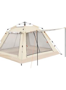 帐篷自动超大号家庭公园露营便携式折叠沙滩速开防水涂银四面网纱