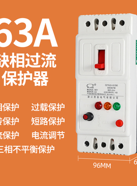缺相保护器三相380V潜水泵过载断相电动机综合保护器 DZ15LD-100A