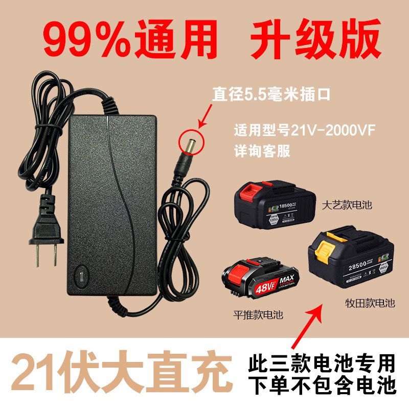 电钻电扳手电锤割草机角磨机洗车通用20V-2000VF锂电池专用充电器