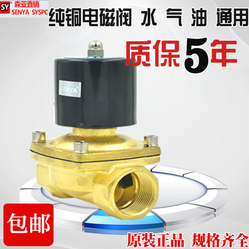 森亚铜阀体铜线圈电磁阀水阀2分4分1寸2寸气阀ACI220V DC24V DC12