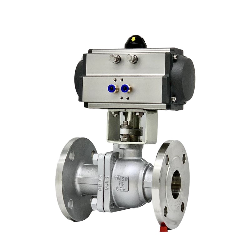 气动球阀Q641F-16P/C法兰铸钢不锈钢304高温O型快速切断阀DN25 50