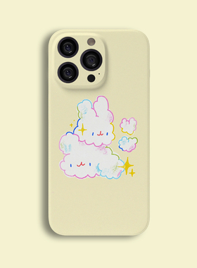 云朵小兔手机壳适用iPhone15promax苹果14软萌13少女心12黄色11简约vivox100软oppok11荣耀magic6三星s24小米