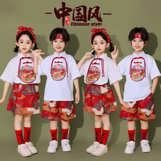 六一儿童国风表演服啦啦队夏季汉服套装合唱班服幼儿园舞蹈演出服