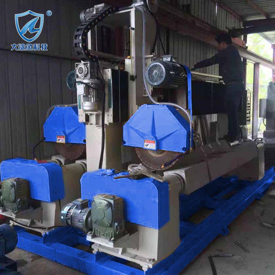 石材仿形机械400mm卧式2头栏杆全自动仿形切割机PLC栏杆圆柱机