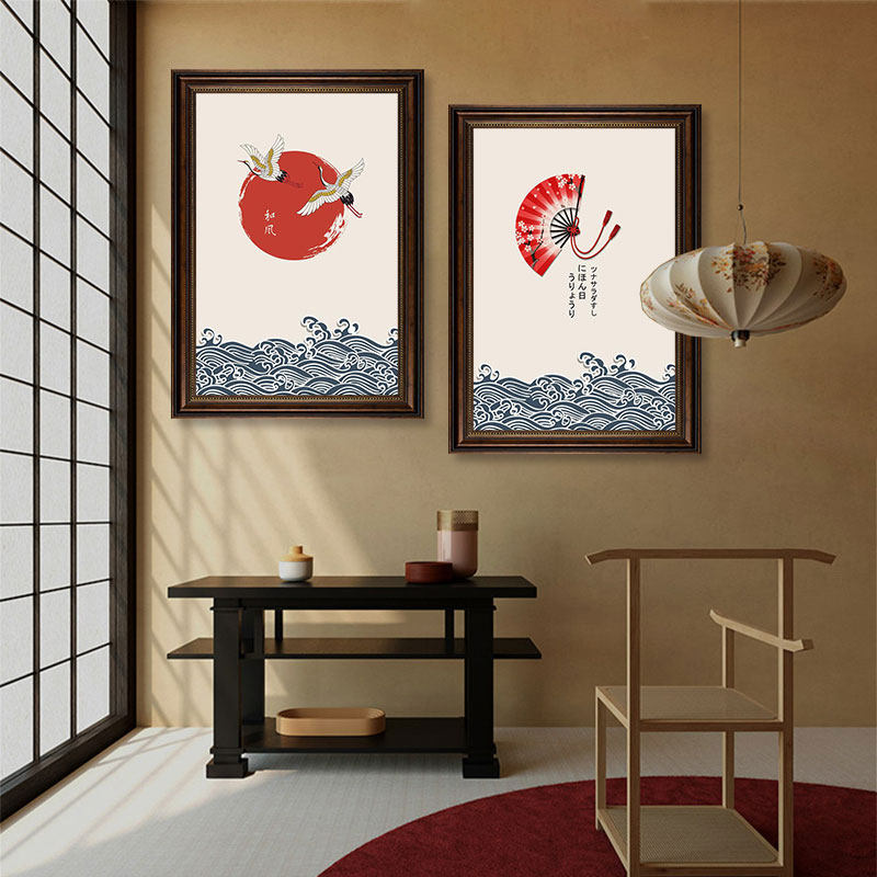 日式装饰画日本居酒屋料理寿司店挂画和风招财猫饭店酒馆复古壁画