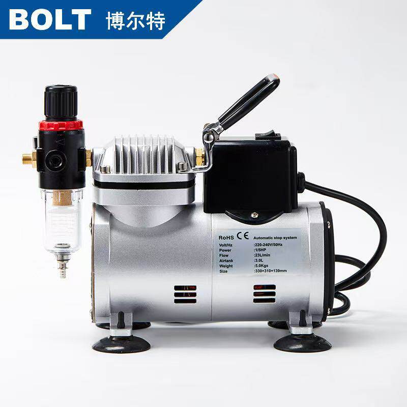 现货热卖BT-18气泵喷漆活塞式彩绘模迷你静音空压机上色工具