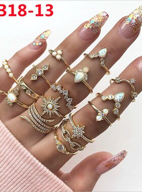 极速Hot KSRA Boho Vintage Gold Star Knuckle Rings For Women