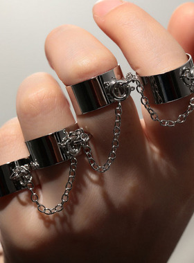 极速Personality Punk Cool Link Chain Adjustable Four Opening