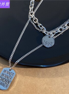 极速Multi-layer necklace cold style Hip hop Sweater chain wo