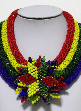 极速4UJewelry Flowers African Jewelry Set Colorful 4 Layers