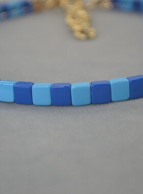 极速RA  蓝色搪瓷 项圈 短款 项链