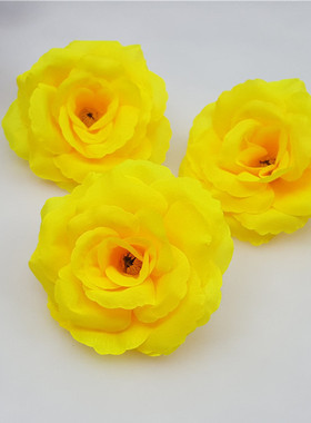 极速10PCS 8CM Orange white Artificial Rose Silk Flower Heads