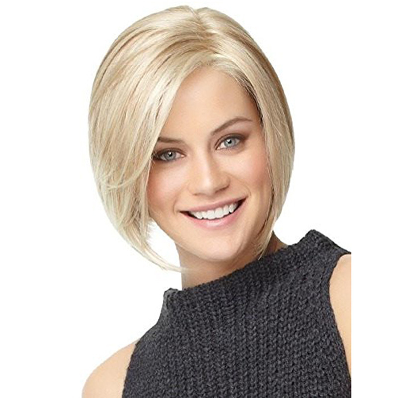 Short Straight wig Natural Blond Women Synthetic Hair wigs