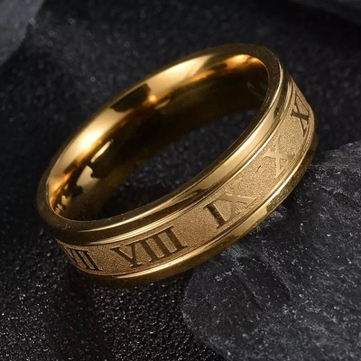极速2022 Vintage Roman Numerals Men Rings Temperament Fashio
