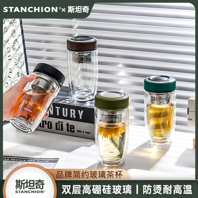 stanchion高硼硅玻璃简约泡茶杯