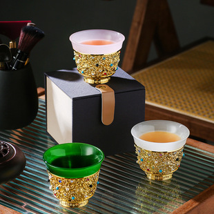 国潮风永固杯琉璃茶杯男女士个人专用大容量高档主人杯单杯品茗杯