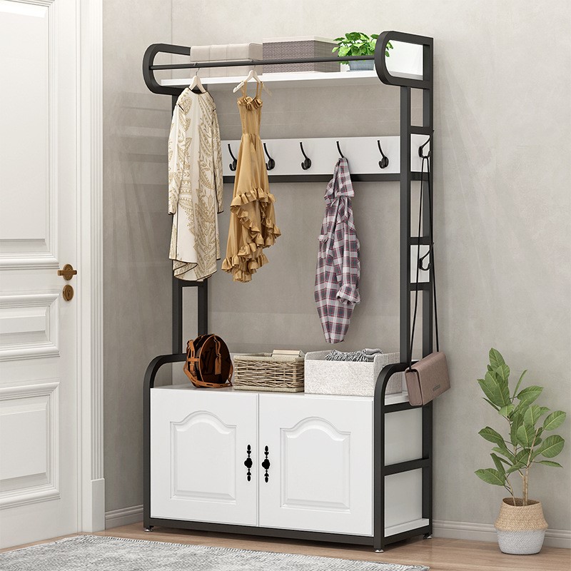 衣帽架鞋柜一体组合家用客厅入户落地多功能进门口靠墙简易挂衣架