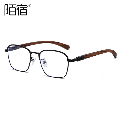 K罗心0035新款眼镜框真檀木镜腿品质防蓝光时尚复古潮款配近视光