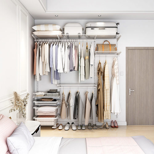 【工厂直销】美达斯2.1米宽砌墙衣柜挂墙式金属衣帽间衣橱收纳架