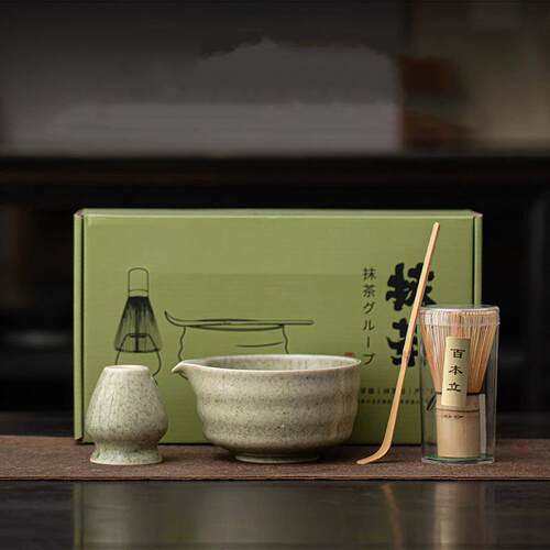 陶瓷抹茶套装日式海浪纹尖嘴抹茶碗茶筅立百本立点茶器抹茶搅拌器