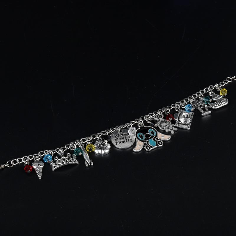 动漫周边创意星际宝贝组合手链 史迪奇卡通时尚字母手链现货