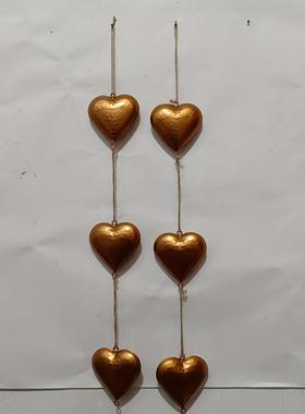 金属金色爱心挂饰情人节爱情表白场景装饰悬挂性装饰品母亲节挂件