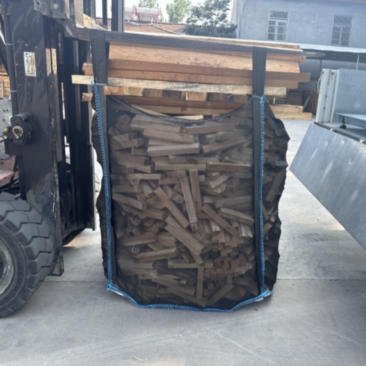 出口芬兰全网透气袋 双层底下料口木柴透气袋 抗紫承重一吨木柴袋