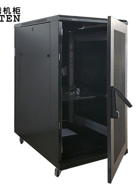 正宗图腾机柜G36622/G36822/G36022U前后单开平板六角网孔门机柜