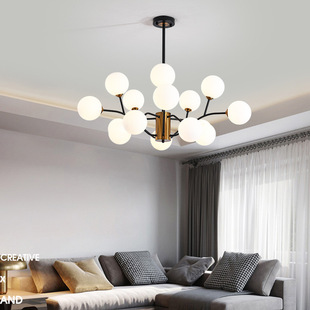 北欧吊灯客厅主灯现代简约大气轻奢餐厅魔豆分子灯具创意卧室灯饰