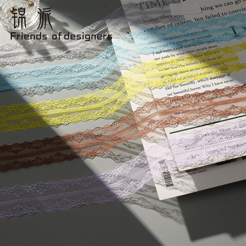 锦派 黑色4cm手感加硬花边织带白色蕾丝边 服装花边辅料紫色婚纱