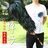 黑色鸡毛掸子可伸缩型家用清洁扫灰纯手工不掉毛家务用品鸡毛禅子