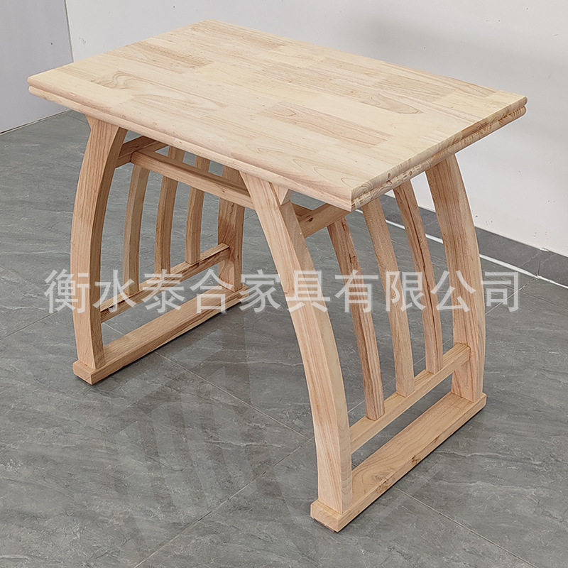 国学桌子学校课桌培训班实木书法桌桌椅小学生自习写字桌白胚白茬