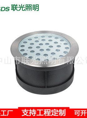led水下地埋灯304不锈钢12v24V嵌入式泳池水池射灯RGB七彩喷泉灯