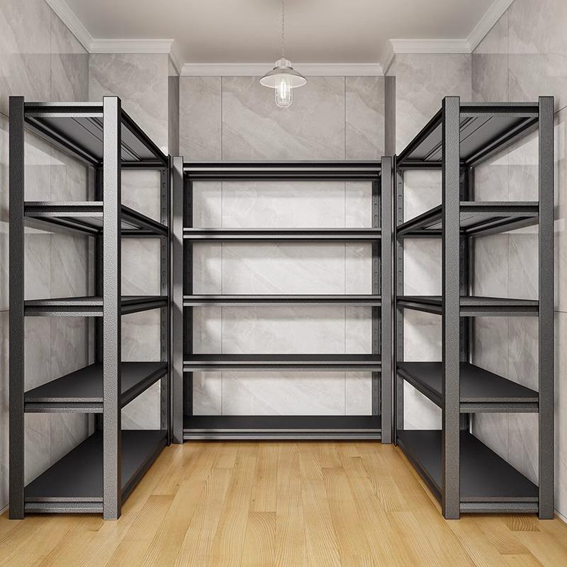 家用货架置物架落地多层阳台储藏间杂物快递收纳架钢制超市展示架