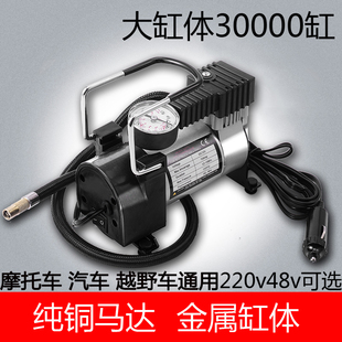 车载充气泵金属缸体大功率车家两用220v轮胎打气泵小型打气筒加气