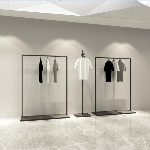 服装店展示架铁艺服装架简约正挂男女装店货架衣架陈列侧挂落地式