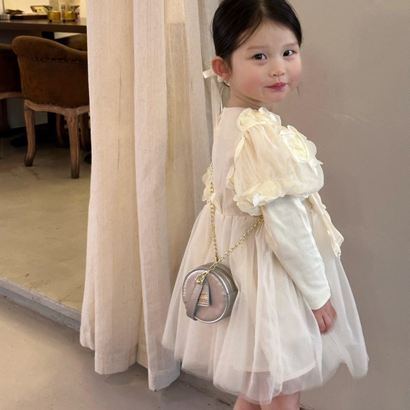 潮酷洋气儿童包韩系新款公主宝宝圆饼包小女孩链条斜挎配饰零钱包