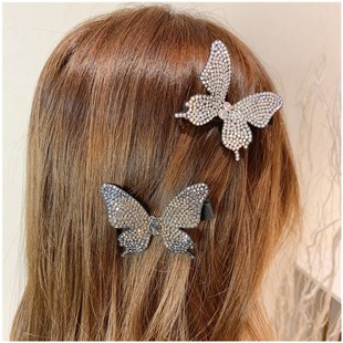 Super Fairy Full Diamond Butterfly Hairpin Simple Side Clip
