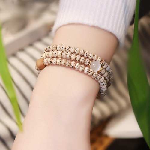 Natural Star Moon Bodhi 6 * 4mm Handchain Multi Loop Women