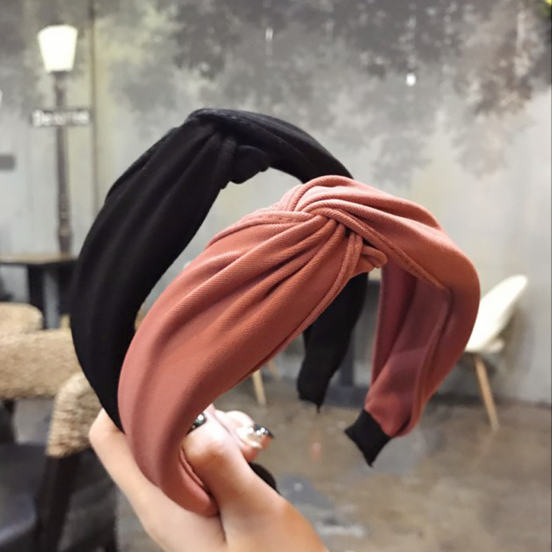 2021 Non-slip Resilience Retro Solid Wide Headband Hair Band