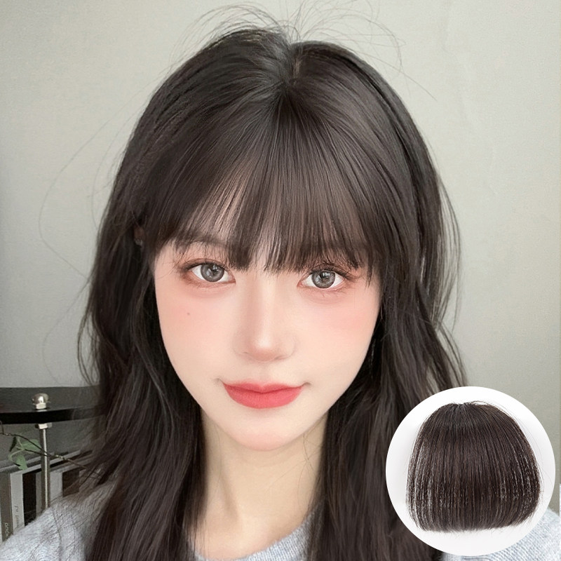 漫画刘海假发女轻薄前额全真发齐刘海头顶头帘无痕空气刘海假发片
