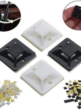 200Pcs Cable tie mount black Zip Tie car Cable Wire Removabl