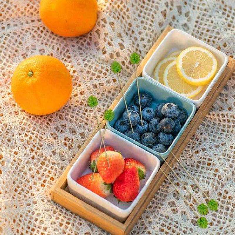 200Pc Bamboo Pick Buffet Tropical Leaves Cupcake Fruit Fork