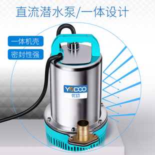 极速直流潜水泵12V24v48V60V72伏家用电瓶电动车抽水泵小型农用抽