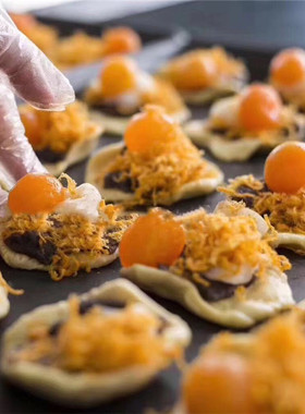 60g80g磨砂蛋黄酥包装机封袋桔黄色加高内托中秋苏式月饼袋100个